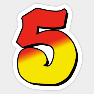 Number 5 red / yellow Sticker